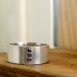 Personalized Initials Sterling Silver Band Ring Mens E0235 image 2