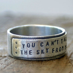 Sterling Silver Personalized Mens Ring Band E0260 image 2