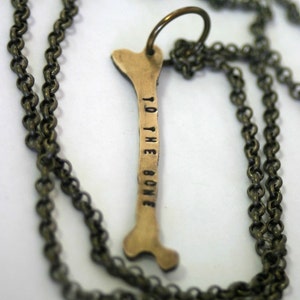 Brass Femur Bone Necklace for Halloween Personalized E0311 image 3