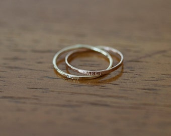 14k Rose and Yellow Gold Personalized Infinity Band (E0598)