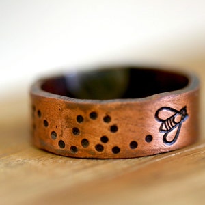 Bee Copper Ring bumble bee E0173 image 2