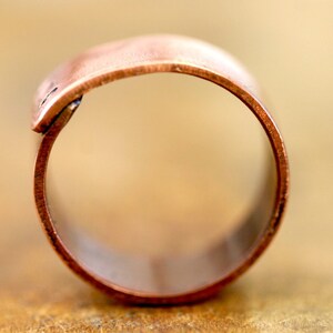 Copper Ring Mens or Womens Monogram Band E0181 image 4