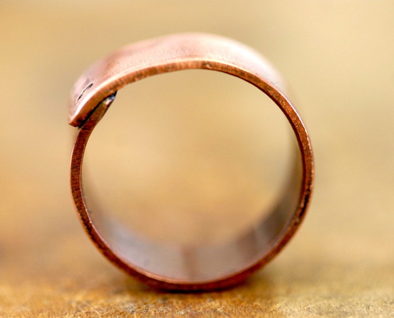 Copper Ring Mens or Womens Monogram Band E0181 image 4