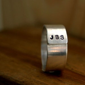 Personalized Initials Sterling Silver Band Ring Mens E0235 image 4
