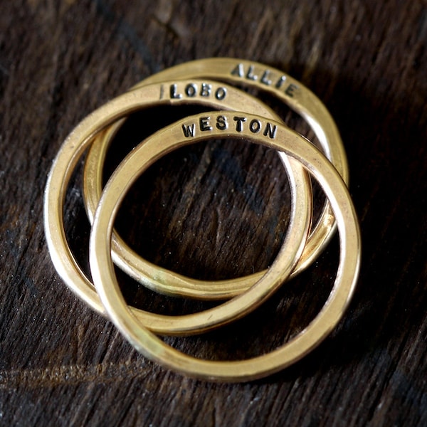 14 k de oro llena de anillos personalizados (E0313)