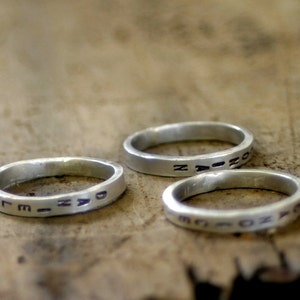 Personalized Sterling Silver Stamped Stacking Ring (E0243)
