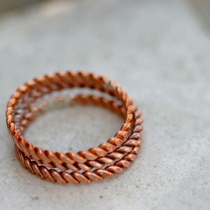 Twisted copper stacking rings E0266 image 3