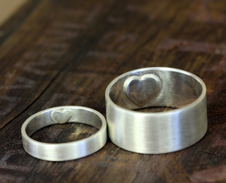 Secret Heart wedding ring set E0307 image 2