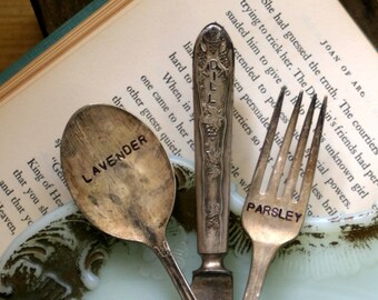 Vintage Silverware Garden Marker Set of Three (E0325)