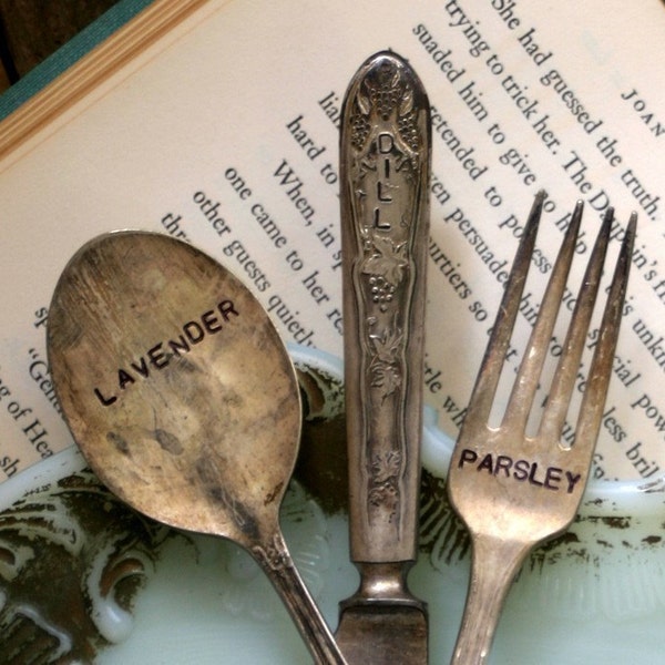 Vintage Silverware Garden Marker Set of Three (E0325)