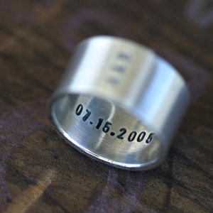 Personalized Initials Sterling Silver Band Ring Mens E0235 image 5