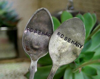 Rosemary Vintage Silverware Garden Marker Plant Stake (E0312)