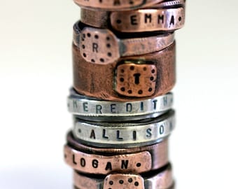 Personalized Custom Name Band Ring Copper (E0304)