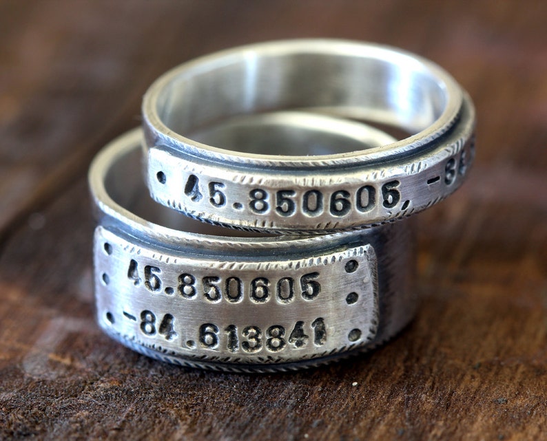 Wedding Ring Set personalized wedding bands E0280 image 2