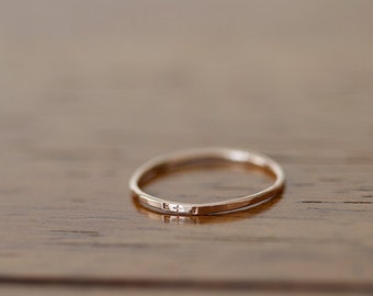 14k Rose Gold Dainty Personalized Band (E0597)