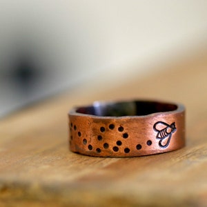 Bee Copper Ring bumble bee (E0173)