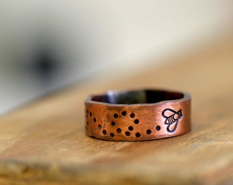 Bee Copper Ring bumble bee (E0173)