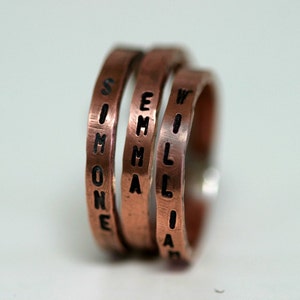 Stamped inscription Ring Copper E0258 image 3