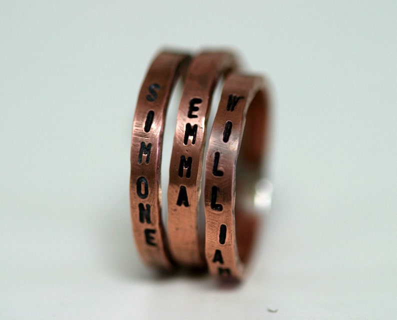 Stamped inscription Ring Copper E0258 image 3