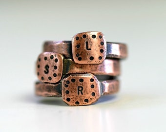 Personalized Custom Initial Band Ring Copper (E0231)