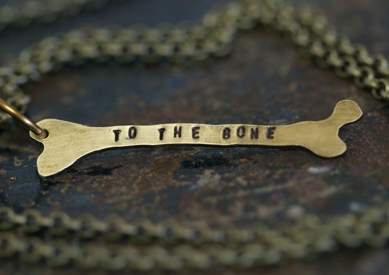 Brass Femur Bone Necklace for Halloween Personalized E0311 image 1