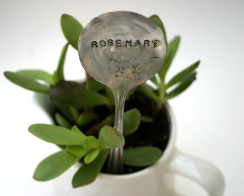 Rosemary Vintage Silverware Garden Marker Plant Stake E0246 image 3