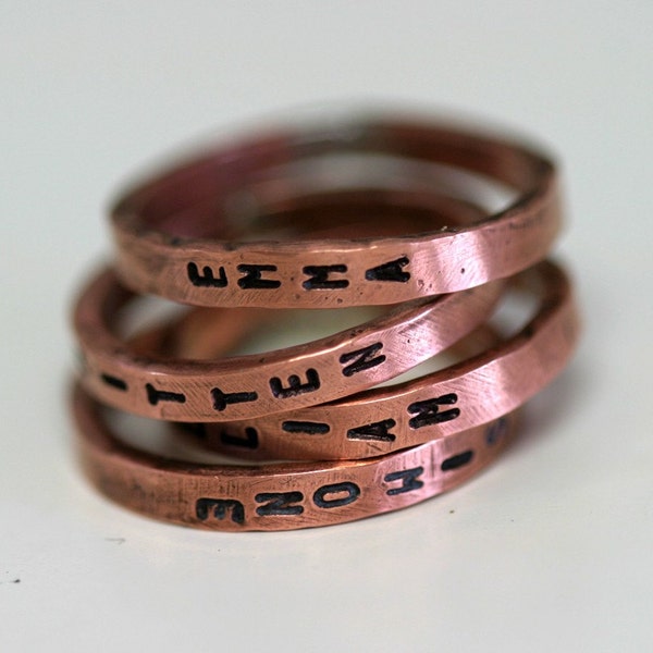 Stamped inscription Ring Copper (E0258)