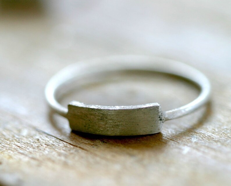 Custom Hand Stamped Silver Name Ring E0185 image 3