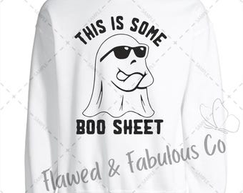 Sudadera con capucha y cuello redondo de Halloween Boo