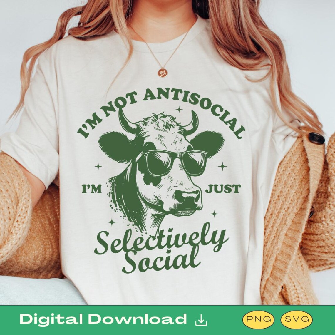 I’m Not Antisocial Selectively Social SVG PNG, Retro Shirt Design ...