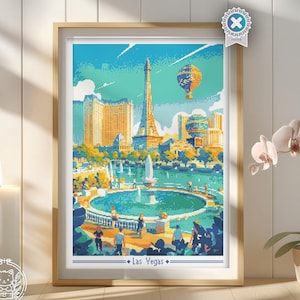 Las Vegas Counted Cross Stitch PDF Pattern Vintage Travel Poster City Cross Stitch Chart Instant Download Pdf Pattern DIY