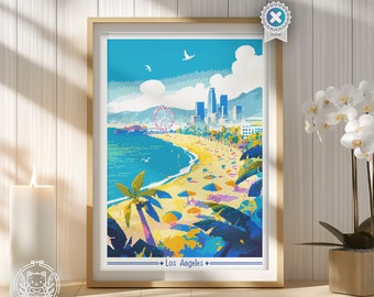 Los Angeles Kreuzstich PDF Anleitung Vintage Reise Poster Stadt Kreuzstichvorlage Instant Download Pdf Muster DIY