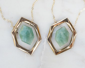 Aquamarine Crystal Necklace: Faceted Stone, Sterling Silver Pendant, March Birthstone