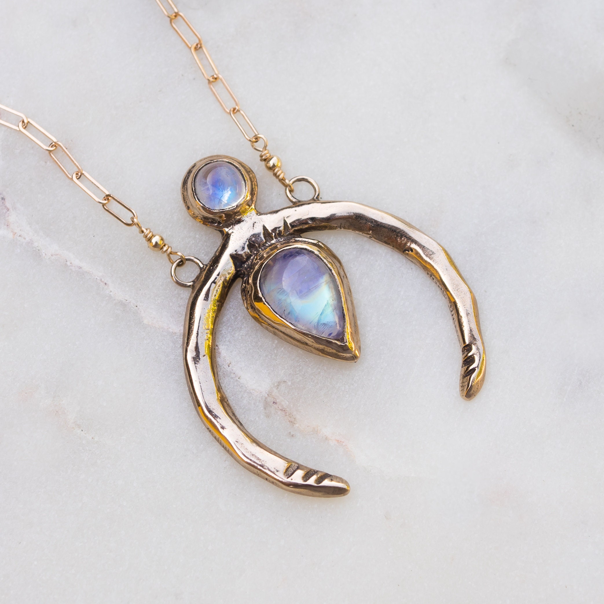 Crescent sale moonstone necklace