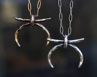 NOMAD Ancient Symbol Pendant, Runes, Tribal, Hippie, Antique Primitive Style, Bronze, Oxidized sterling silver, handmade Gift. Unisex, Mens