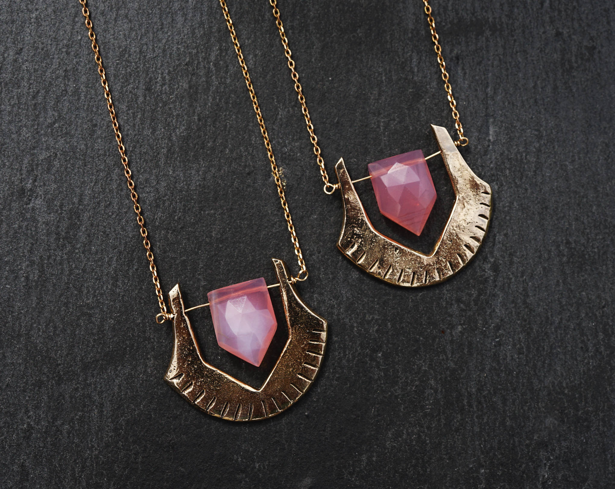 The Pink Hoop Necklace in Platinum (46cm)