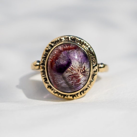 14k Gold Super Seven Ring Super 7 Melody Stone Amethyst