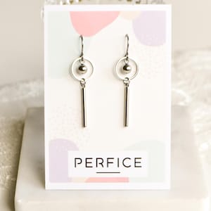 Geometric Dangle Earrings • Hypoallergenic • Waterproof • Non tarnish jewelry • Titanium /Niobium / Surgical steel ear wire