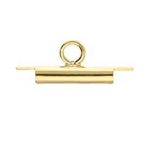 May include: Gold-toned metal bead cap with a loop on top. The bead cap is designed to be used as a connector for jewelry making.