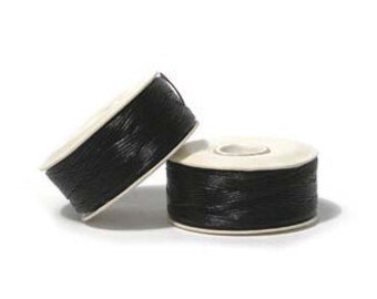 Nymo Beading Thread Size 0 Black 41854 (2 bobbins) Beadwork Thread, Sewing Thread, Needleweaving Thread, Needlework Thread, Beading Supply