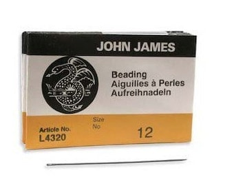John James English Beading Needles Size 12 41433 Bulk Pack Needles, English Needles, Sewing Needles, Craft Needles, L4320 Needles