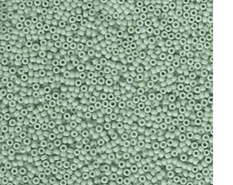 Miyuki Seed Beads 15/0 Matte Seafoam Luster 15-2028 8.2g, Green Round Seed Beads, Glass Seed Beads, Japanese 15/0 Seed Beads