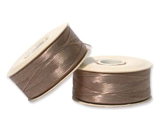 Size D Waxed Nylon Thread Nymo Beading Thread Size D Sand Ash 43915 2 bobbins