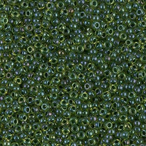 Miyuki Seed Beads 11/0 Olive Green Lined Chartreuse 11-350 24g Size 11 Seed Beads, Japanese Seed Beads, Glass Seed Beads, Color Lined  Beads