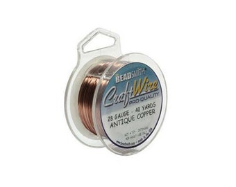 Antique Copper Color Wire Beadsmith 28 gauge 40yd Spool 41656 , Beadsmith Wire, Round Jewelry Wire, Craft Wire, Jewelry Supplies