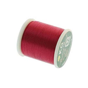 K.O. Beading Thread, Scarlet Pink Japanese Beading Thread 43343 55 yd, KO Beading Thread, Size B Beading Thread Pre-Waxed Thread