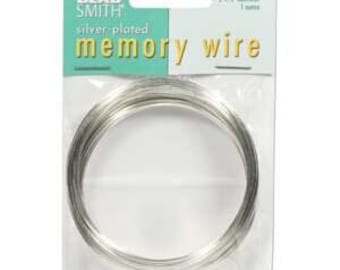Silver Plated Memory Wire 2.5 inch Bracelet 43891 1 Ounce Bracelet Memory Wire, Beadsmith Memory Wire