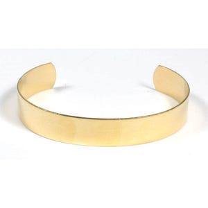 Brass Cuff Bracelet for Beading, Stamping, Embellishing, 43375 , 0.5in Flat Cuff Bracelet, Cuff Blank, Beading Cuff Base, Beadwork Bangle