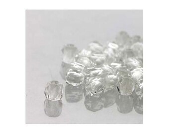 True2 Czech Firepolish Beads 2mm Crystal Clear 18133 (600), Tiny Round Glass Beads, Transparent Beads, Faceted Glass Beads, Precoisa Beads