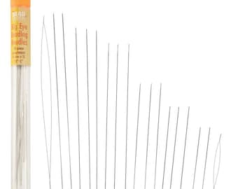 Big Eye Needles 18 Piece Assortment 45080 (18), Easy to Thread Needles, 1.9 inch - 5 Inch Beading Needles, Craft Needles, Beadsmith Needles